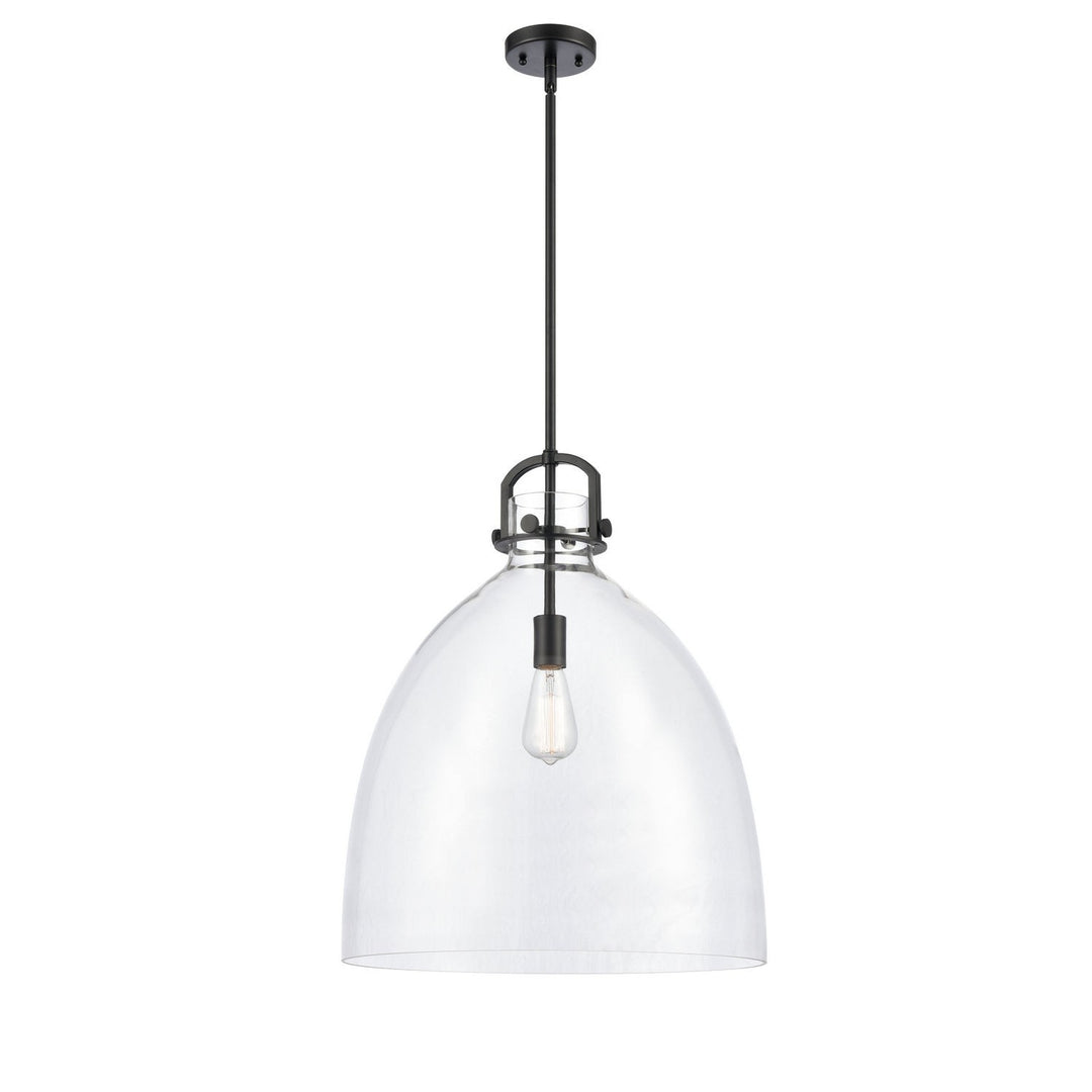 Innovations Newton 412-1S-BK-18CL Pendant Light - Matte Black