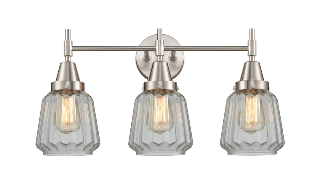 Innovations Caden 447-3W-SN-G142-LED Bath Vanity Light 25 in. wide - Satin Nickel