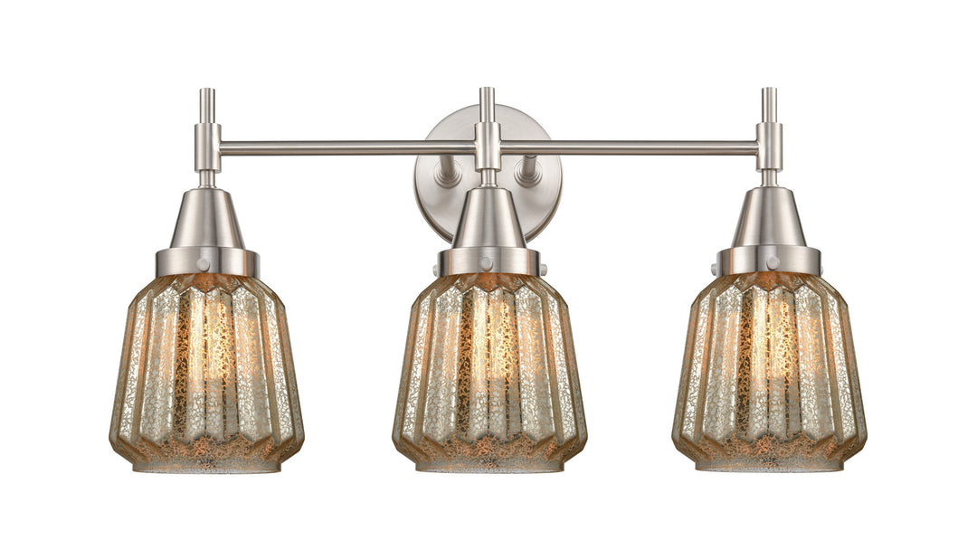 Innovations Caden 447-3W-SN-G146 Bath Vanity Light 25 in. wide - Satin Nickel