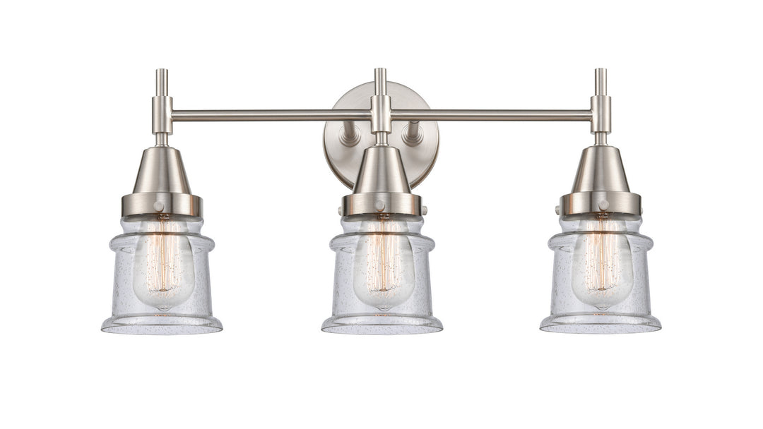Innovations Caden 447-3W-SN-G184S Bath Vanity Light 24 in. wide - Satin Nickel