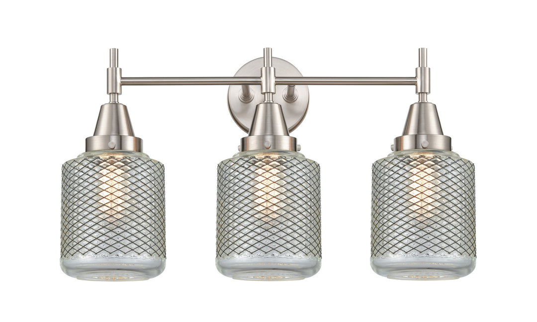 Innovations Caden 447-3W-SN-G262 Bath Vanity Light 24 in. wide - Satin Nickel