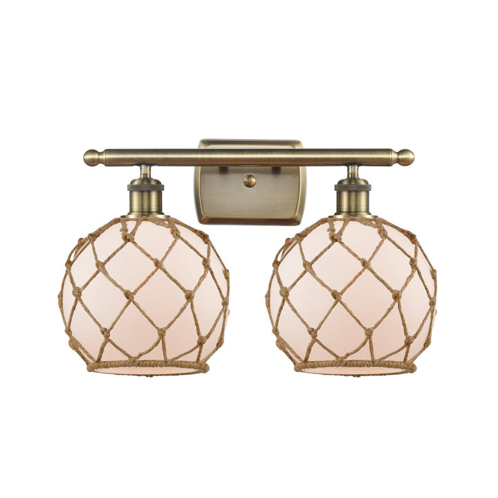 Innovations Ballston 516-2W-AB-G121-8RB-LED Bath Vanity Light 16 in. wide - Antique Brass