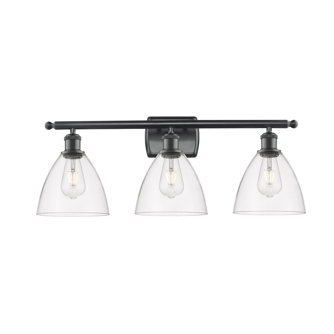 Innovations Ballston 516-3W-BK-GBD-752 Bath Vanity Light 28 in. wide - Matte Black