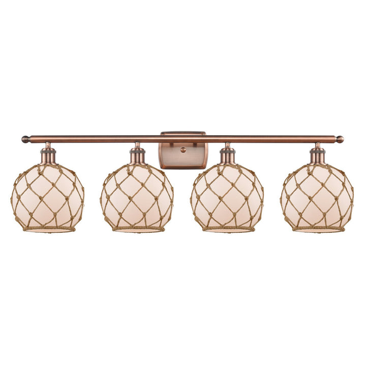 Innovations Ballston 516-4W-AC-G121-8RB-LED Bath Vanity Light 36 in. wide - Antique Copper