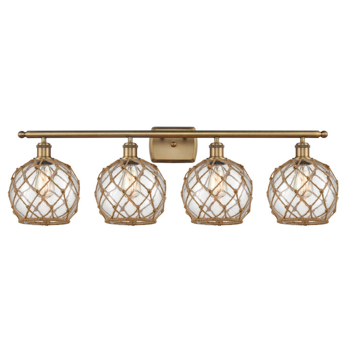 Innovations Ballston 516-4W-BB-G122-8RB-LED Bath Vanity Light 36 in. wide - Brushed Brass