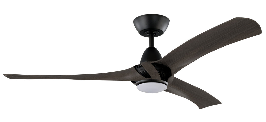 Craftmade Genesis GEN52FBGW3 Ceiling Fan 52 - Flat Black, Greywood/Greywood/