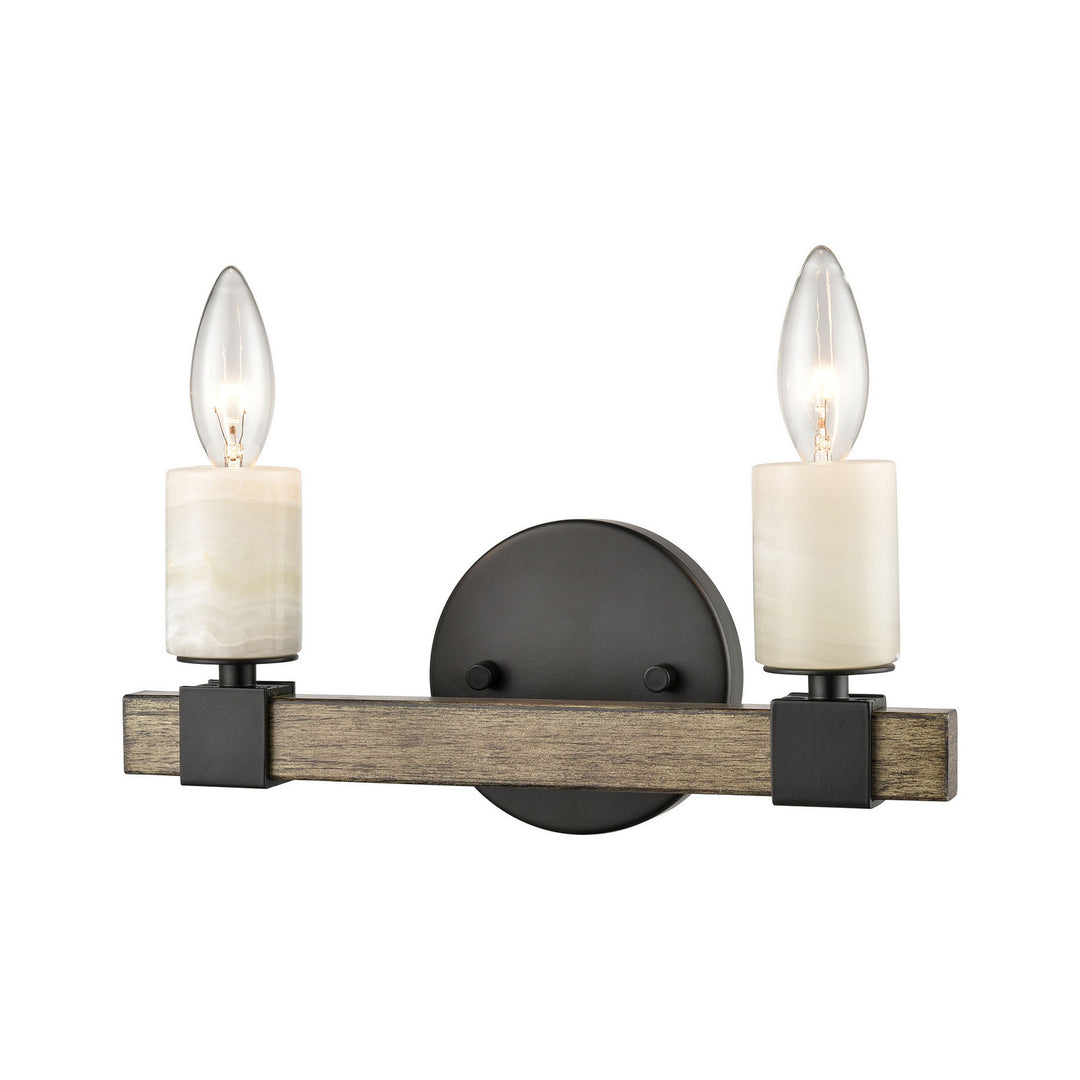 Elk Stone Manor 15467/2 Bath Vanity Light 12 in. wide - Matte Black