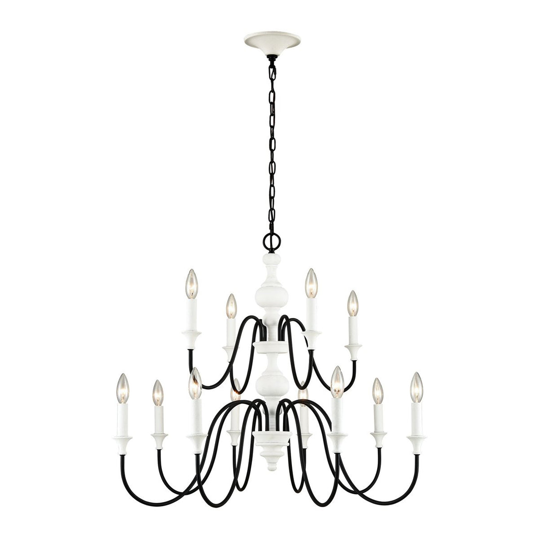 Elk Val de Loire 33470/8+4 Chandelier Light - White