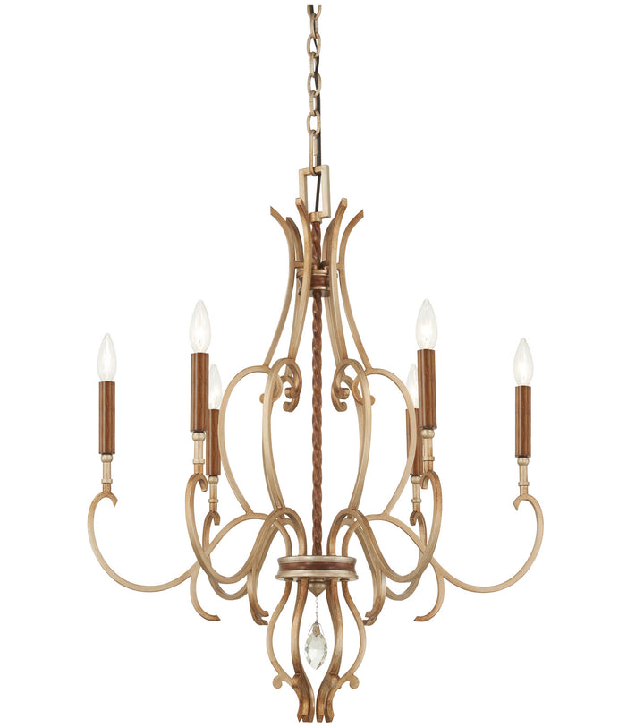 Metropolitan Magnolia Manor N6557-690 Chandelier Light - Pale Gold W/ Distressed Bronze