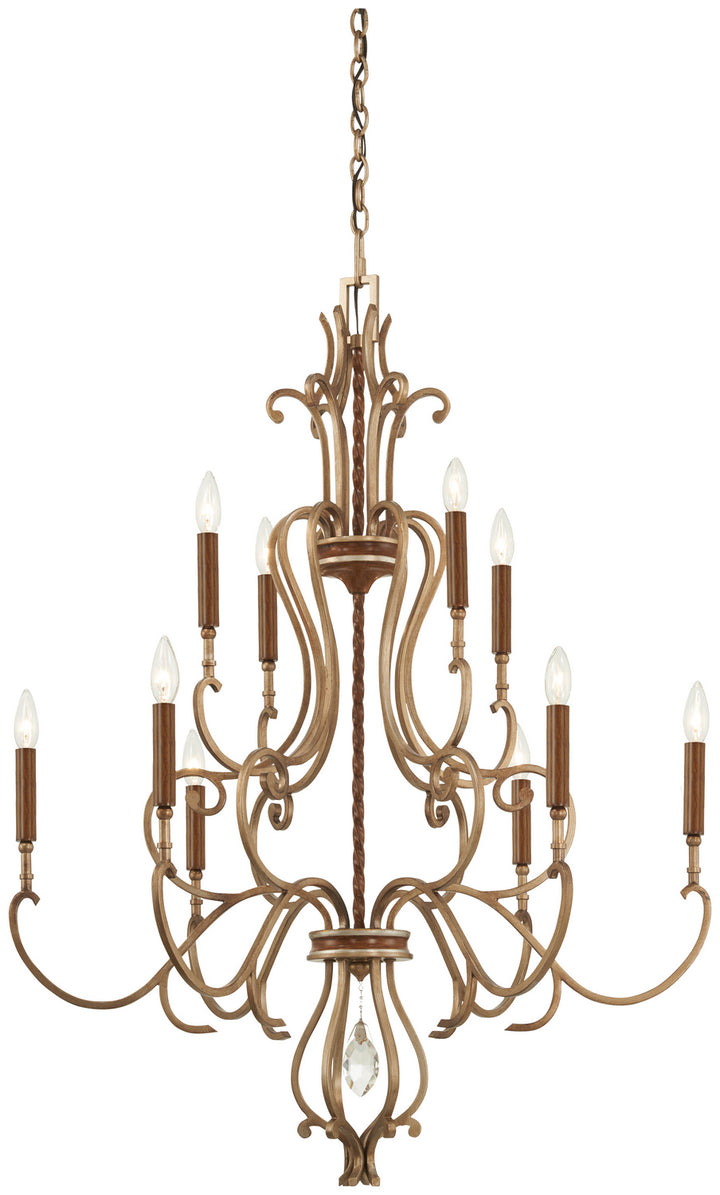 Metropolitan Magnolia Manor N6558-690 Chandelier Light - Pale Gold W/ Distressed Bronze