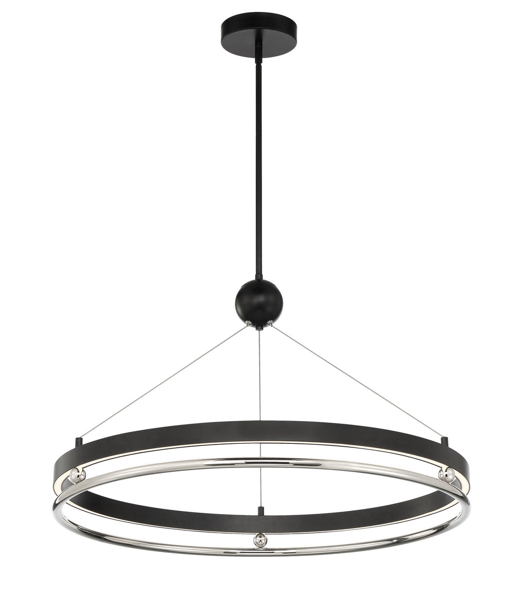 Metropolitan Grande Illusion N7994-572-L Chandelier Light - Coal W/ Polished Nickel Highli