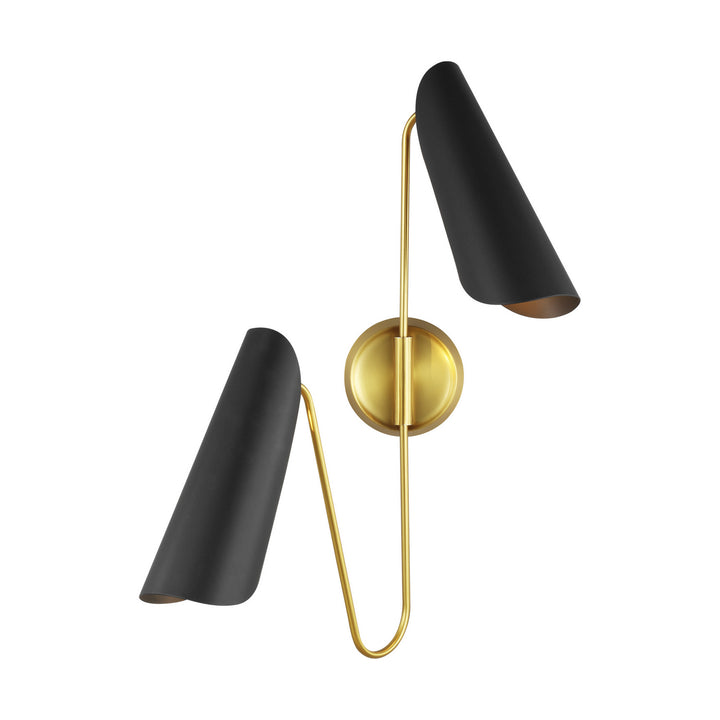Visual Comfort Studio Tresa AEW1002BBSMBK Wall Light - Midnight Black and Burnished Brass