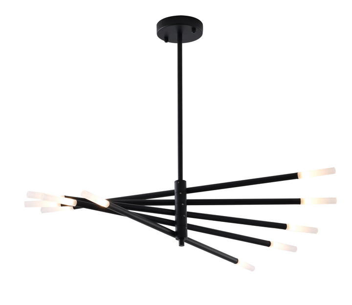 Bethel International DU161C30BK Chandelier Light - Iron & Glass