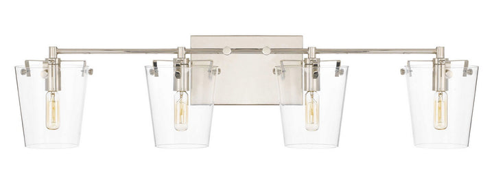 Varaluz Arlo 351B04BLPN Bath Vanity Light 32 in. wide - Black/Polished Nickel