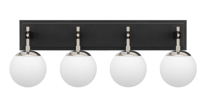 Varaluz Allie 352B04BLPN Bath Vanity Light 31 in. wide - Black/Polished Nickel