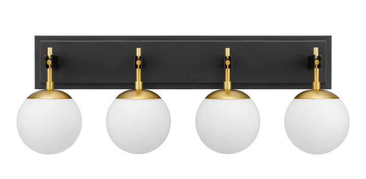 Varaluz Allie 352B04BLSB Bath Vanity Light 31 in. wide - Black/Satin Brass