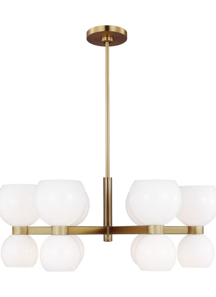 Visual Comfort Studio Londyn KSC10212BBSMG Chandelier Light - Burnished Brass with Milk White Glass