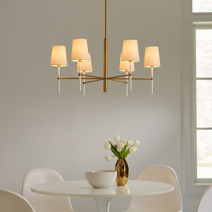 Visual Comfort Studio Monroe KSC1086BBSGW Chandelier Light - Burnished Brass