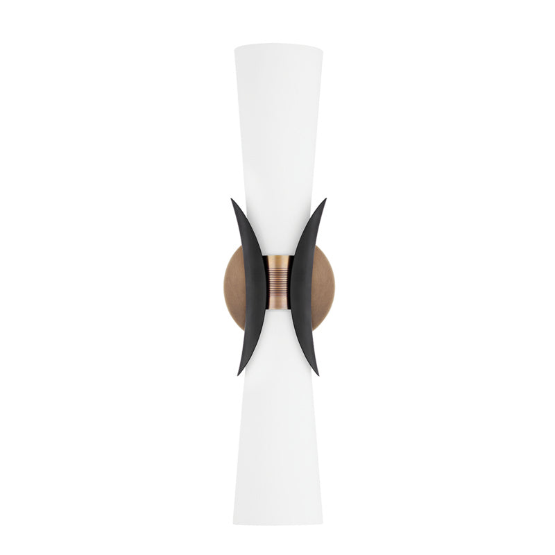 Troy Muncie B2102-PBR/SBK Wall Sconce Light - Patina Brass/Soft Black