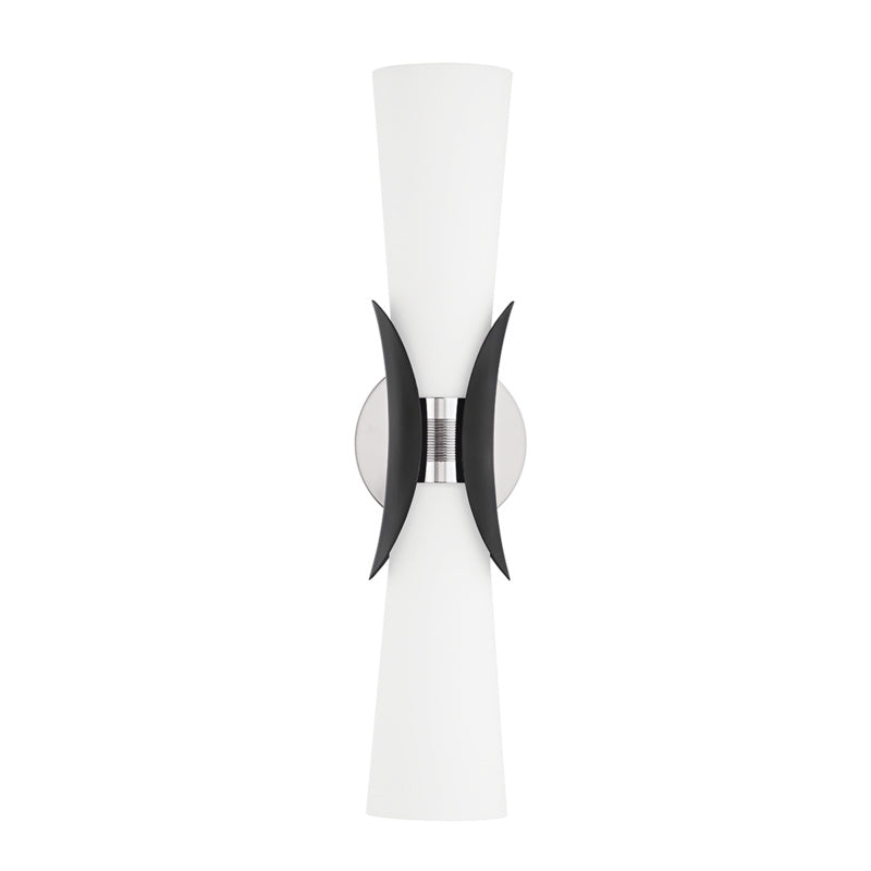 Troy Muncie B2102-PN/SBK Wall Sconce Light - Polished Nickel/Soft Black