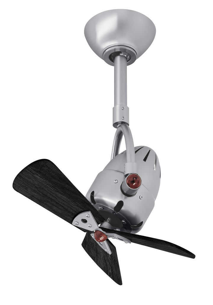 Matthews Fan Company Diane DI-BN-WDBK Ceiling Fan 16 - Brushed Nickel, Matte Black/