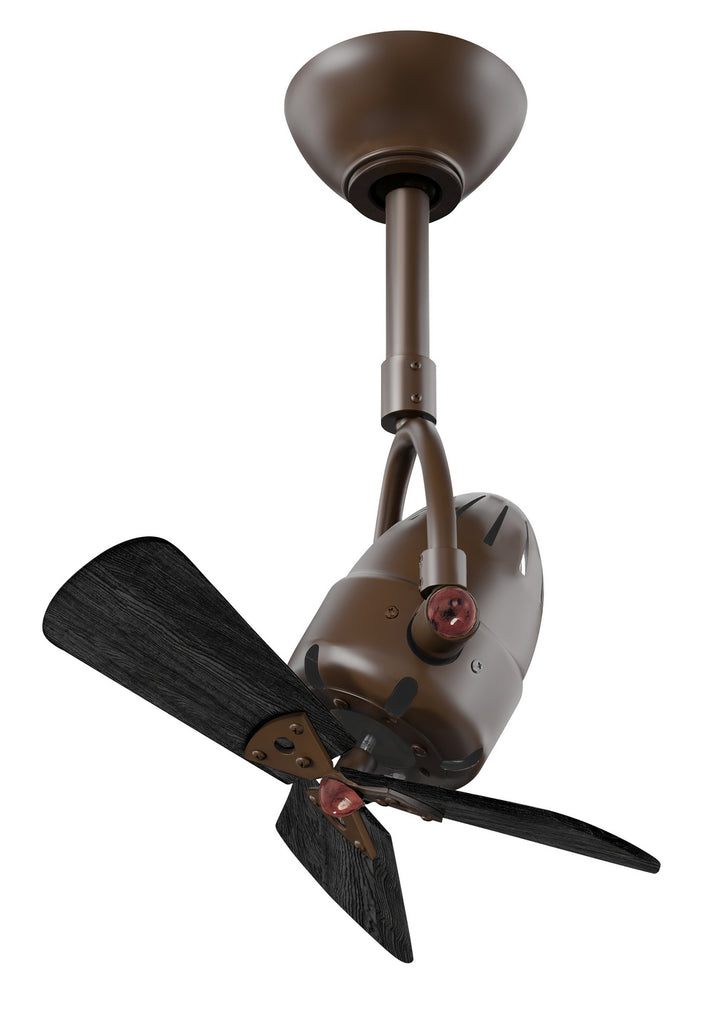 Matthews Fan Company Diane DI-TB-WDBK Ceiling Fan 16 - Textured Bronze, Matte Black/