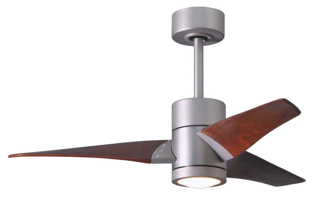 Matthews Fan Company Super Janet SJ-BN-WN-42 Ceiling Fan 42 - Brushed Nickel, Walnut Tone/