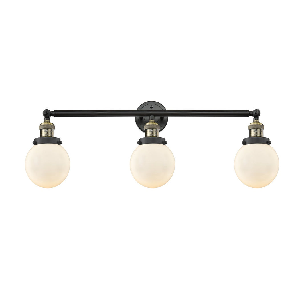 Innovations Franklin Restoration 205-BAB-G201-6-LED Bath Vanity Light 30 in. wide - Black Antique Brass