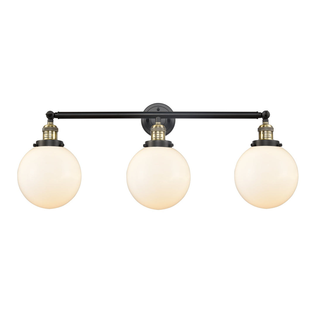 Innovations Franklin Restoration 205-BAB-G201-8 Bath Vanity Light 32 in. wide - Black Antique Brass