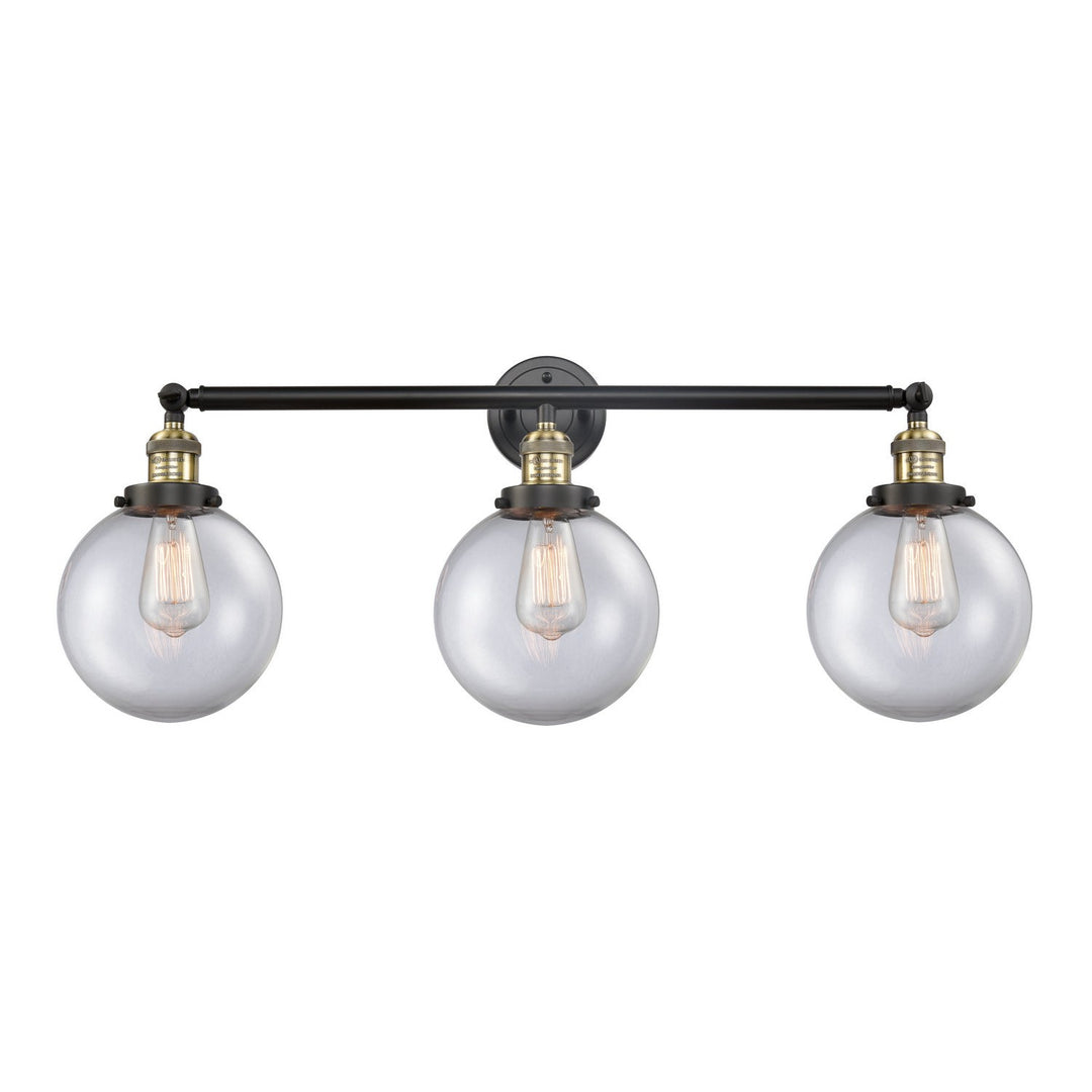 Innovations Franklin Restoration 205-BAB-G202-8 Bath Vanity Light 32 in. wide - Black Antique Brass
