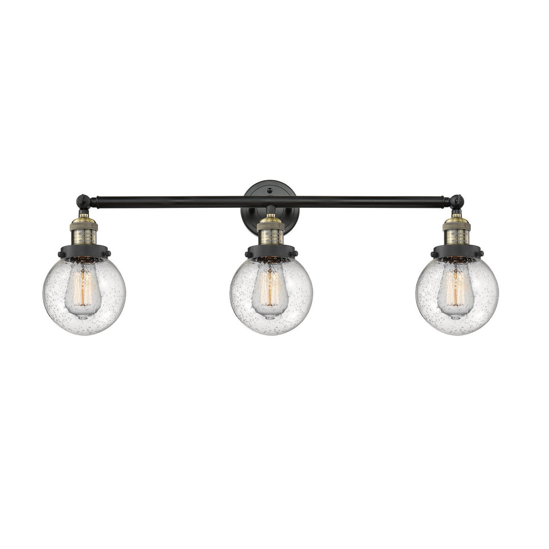 Innovations Franklin Restoration 205-BAB-G204-6 Bath Vanity Light 30 in. wide - Black Antique Brass