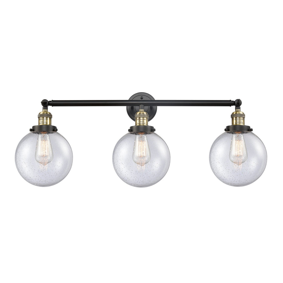 Innovations Franklin Restoration 205-BAB-G204-8 Bath Vanity Light 32 in. wide - Black Antique Brass