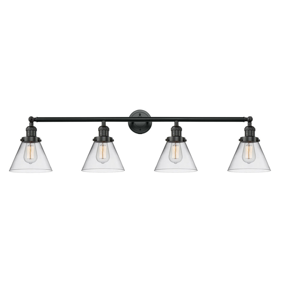Innovations Franklin Restoration 215-BK-G42-LED Bath Vanity Light 44 in. wide - Matte Black