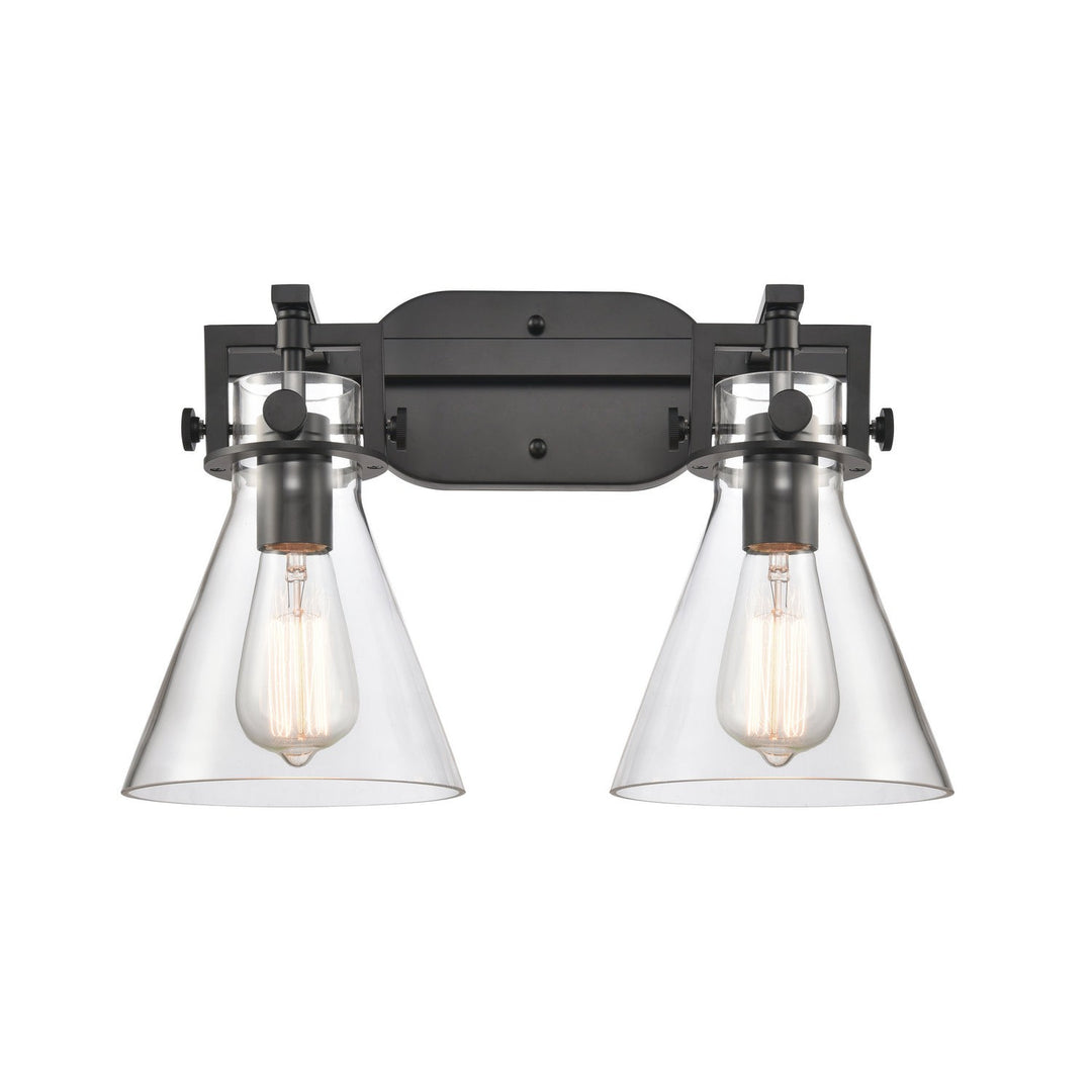 Innovations Newton 411-2W-BK-7CL Bath Vanity Light 17 in. wide - Matte Black