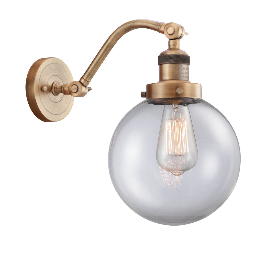 Innovations Franklin Restoration 515-1W-BB-G202-8 Wall Sconce Light - Brushed Brass