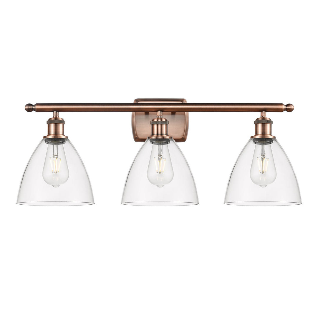 Innovations Ballston 516-3W-AC-GBD-752-LED Bath Vanity Light 28 in. wide - Antique Copper