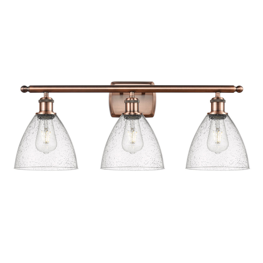Innovations Ballston 516-3W-AC-GBD-754-LED Bath Vanity Light 28 in. wide - Antique Copper