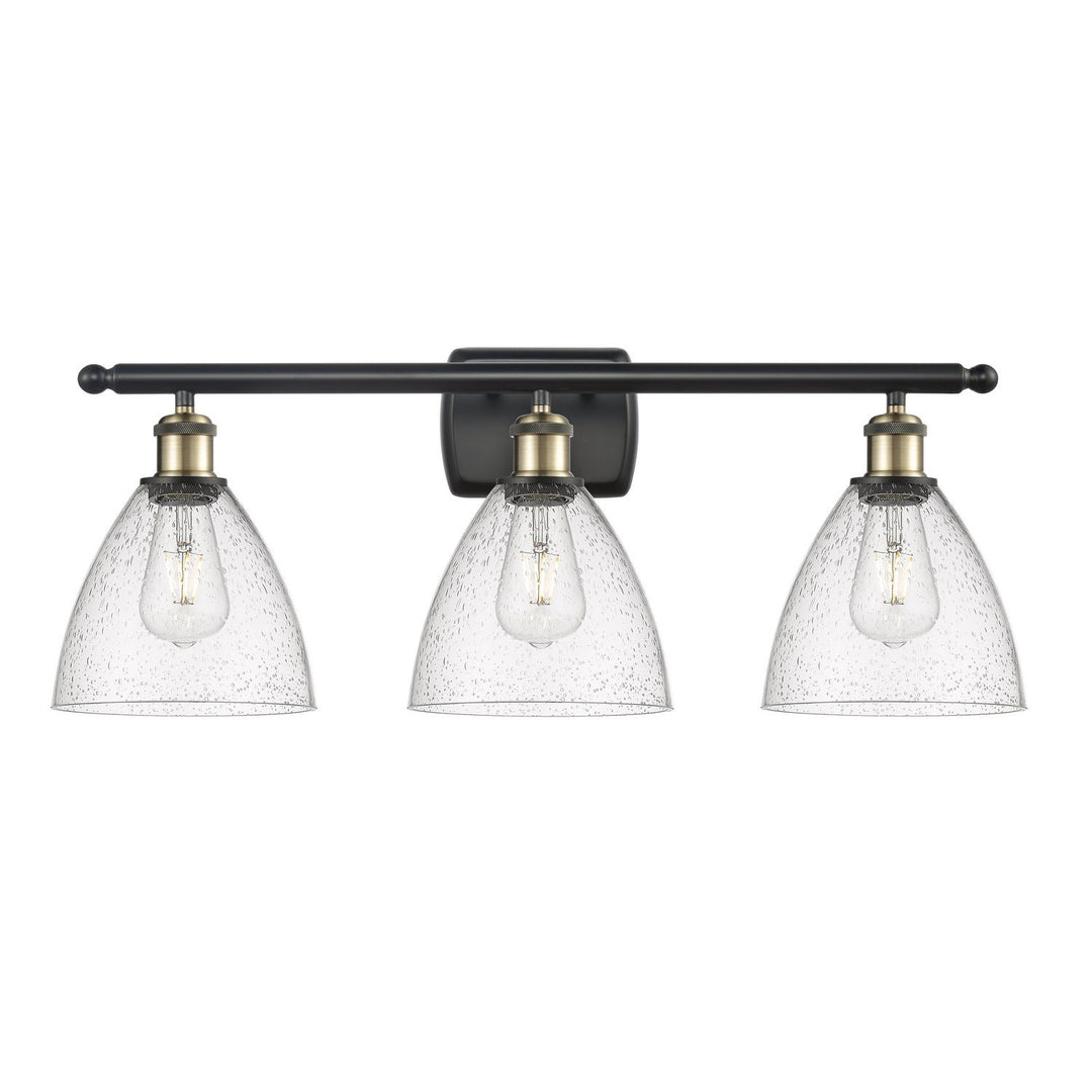 Innovations Ballston 516-3W-BAB-GBD-754-LED Bath Vanity Light 28 in. wide - Black Antique Brass