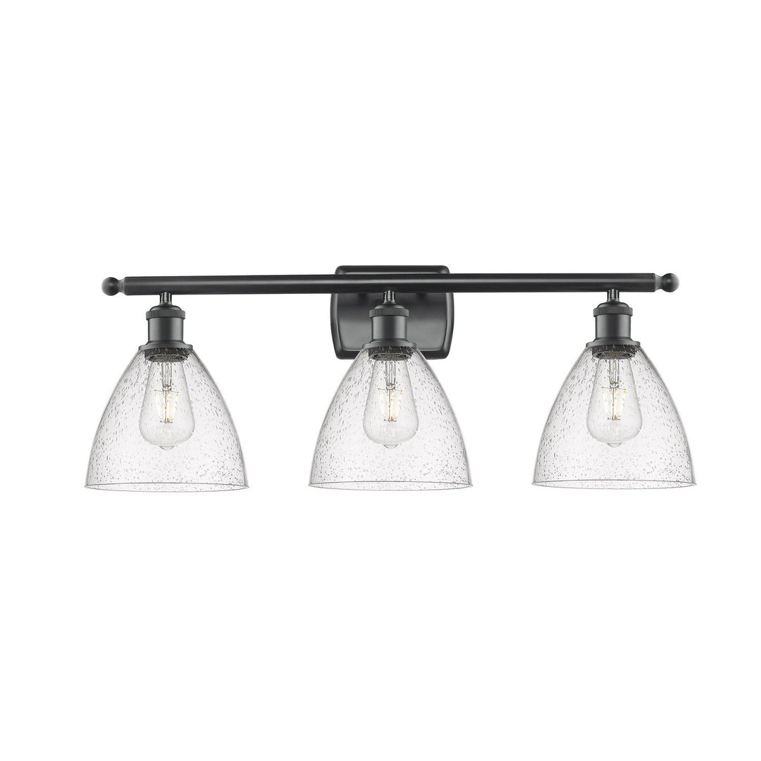 Innovations Ballston 516-3W-BK-GBD-754 Bath Vanity Light 28 in. wide - Matte Black