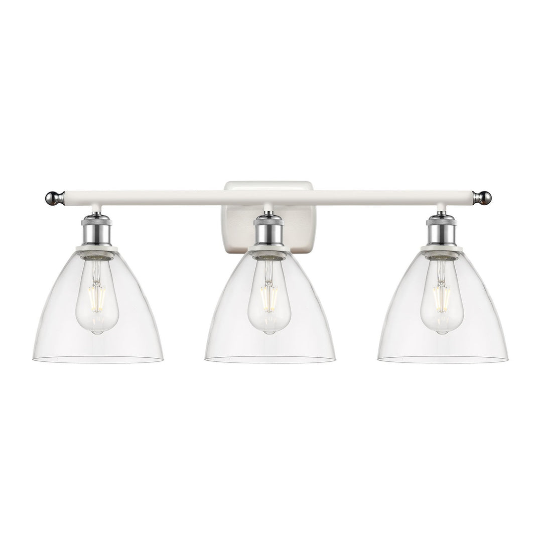 Innovations Ballston 516-3W-WPC-GBD-752 Bath Vanity Light 28 in. wide - White and Polished Chrome
