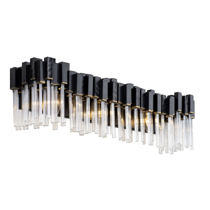 Varaluz Matrix 309B03MBFG Bath Vanity Light 28 in. wide - Matte Black/French Gold