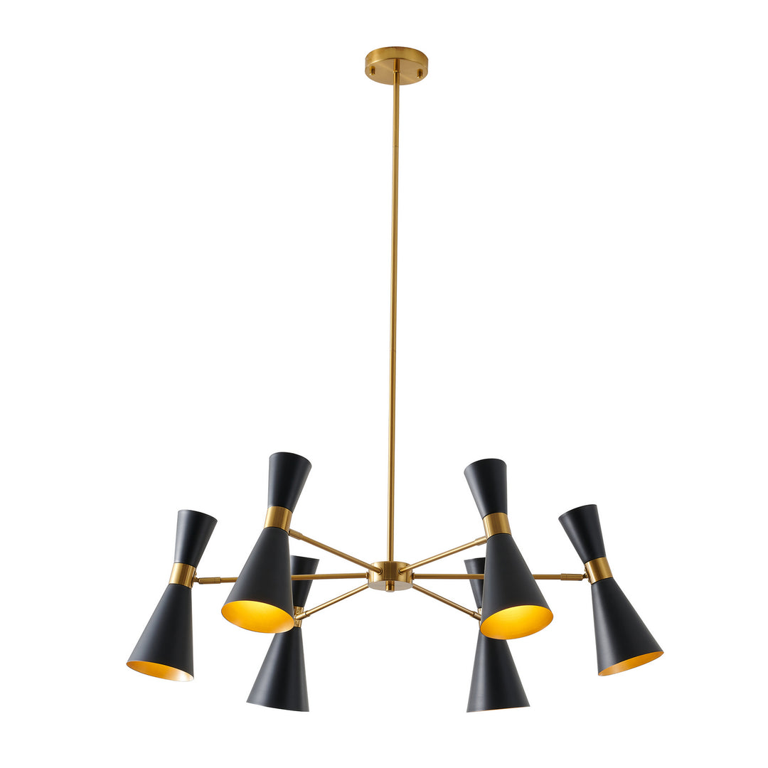 Bethel International DU174C33G Chandelier Light - Black & Gold