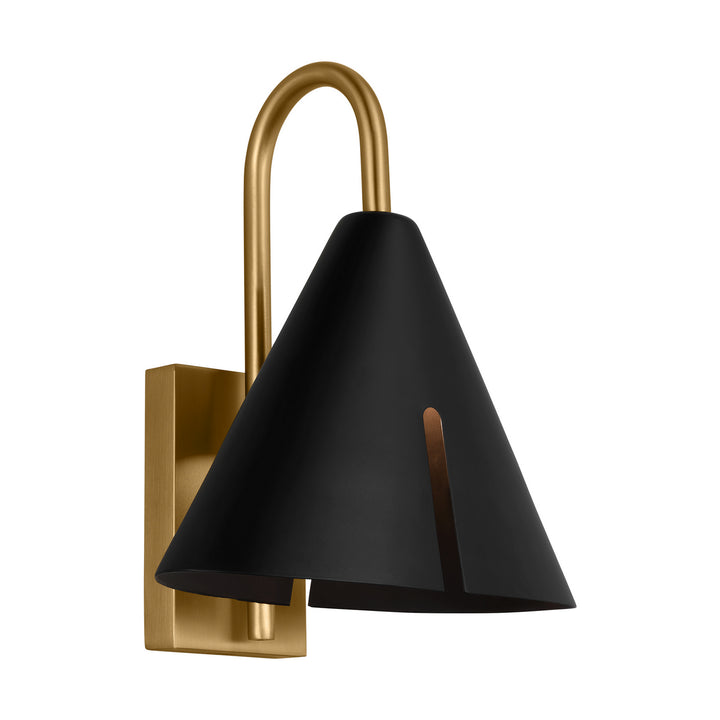Visual Comfort Studio Cambre KW1131MBKBBS-L1 Wall Light - Midnight Black and Burnished Brass