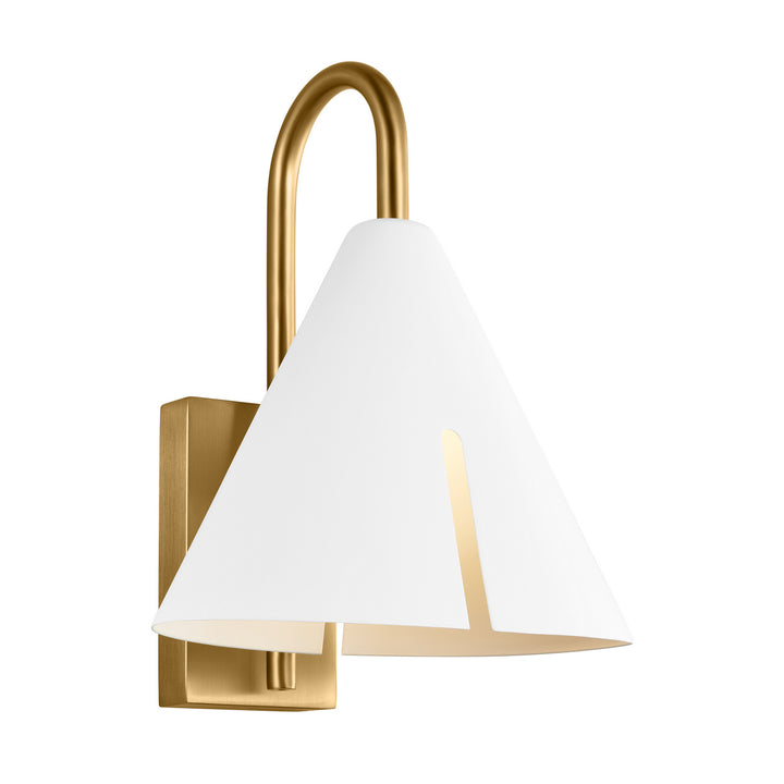Visual Comfort Studio Cambre KW1131MWTBBS-L1 Wall Light - Matte White and Burnished Brass