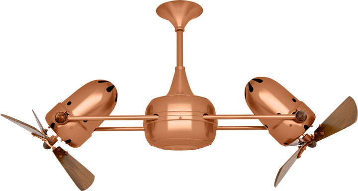 Matthews Fan Company Duplo-Dinamico DD-BRCP-WD Ceiling Fan 16 - Brushed Copper, Mahogany/