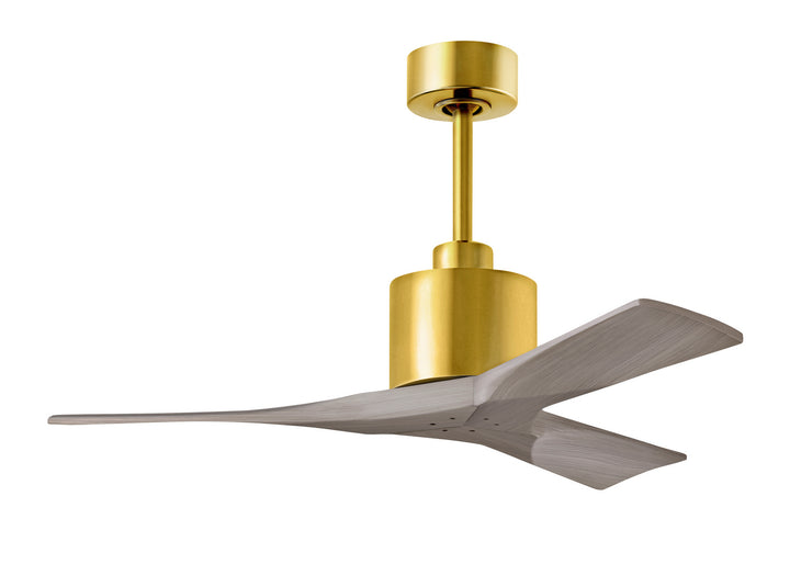 Matthews Fan Company Nan NK-BRBR-GA-42 Ceiling Fan - Brushed Brass, Gray Ash/