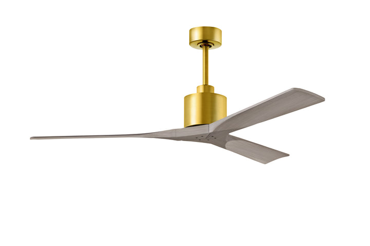 Matthews Fan Company Nan NK-BRBR-GA-60 Ceiling Fan - Brushed Brass, Gray Ash/
