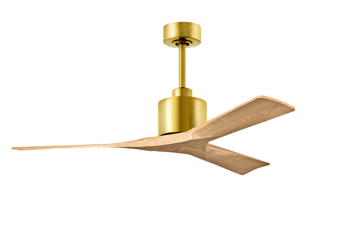 Matthews Fan Company Nan NK-BRBR-LM-52 Ceiling Fan - Brushed Brass, Light Maple Tone/
