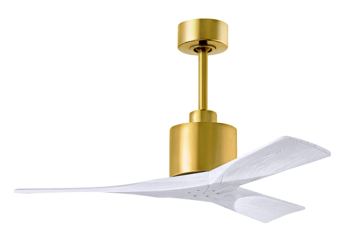 Matthews Fan Company Nan NK-BRBR-MWH-42 Ceiling Fan - Brushed Brass, Matte White/