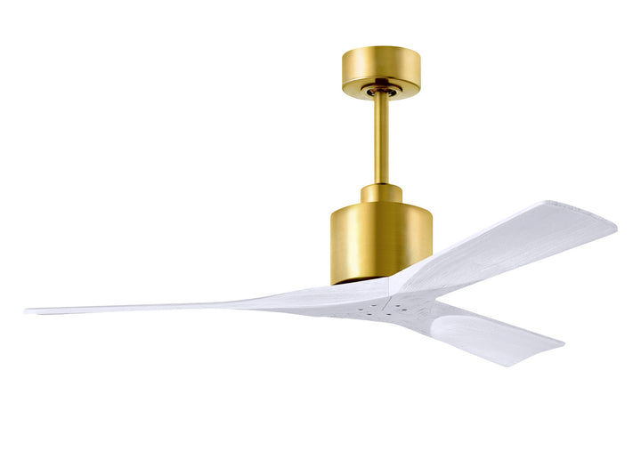 Matthews Fan Company Nan NK-BRBR-MWH-52 Ceiling Fan - Brushed Brass, Matte White/